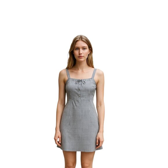 Xhilaration Y2K Plaid Babydoll Dress Blue Size 10 Back To School Preppy Coquette - Picture 1 of 10
